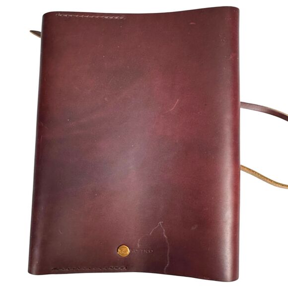 Rustico Leather Drawstring Writing Journal Portfolio Cover Burgundy NEW - Picture 4 of 4